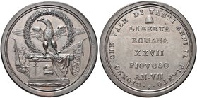 ROMA
Prima Repubblica Romana, 1798-1799.
Prova in rame dello scudo d'argento Anno VII (1799) opus Tommaso Mercandetti.
Æ gr. 39,04 mm 43,2
Dr. Alt...