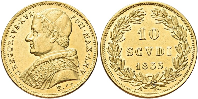 ROMA
Gregorio XVI (Bartolomeo Alberto Cappellari), 1831-1846.
10 Scudi 1836 a....
