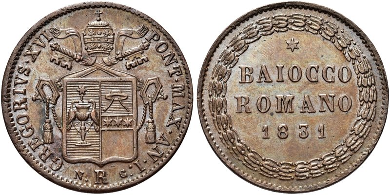 ROMA
Gregorio XVI (Bartolomeo Alberto Cappellari), 1831-1846.
Baiocco 1831 a. ...