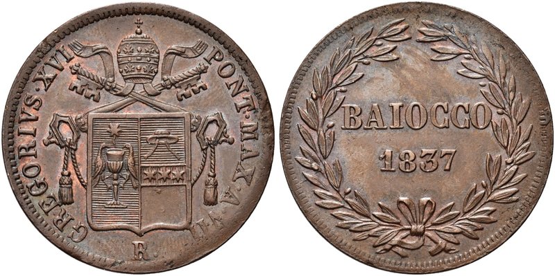 ROMA
Gregorio XVI (Bartolomeo Alberto Cappellari), 1831-1846.
Baiocco 1837 a. ...