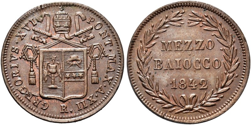 ROMA
Gregorio XVI (Bartolomeo Alberto Cappellari), 1831-1846.
Mezzo Baiocco 18...