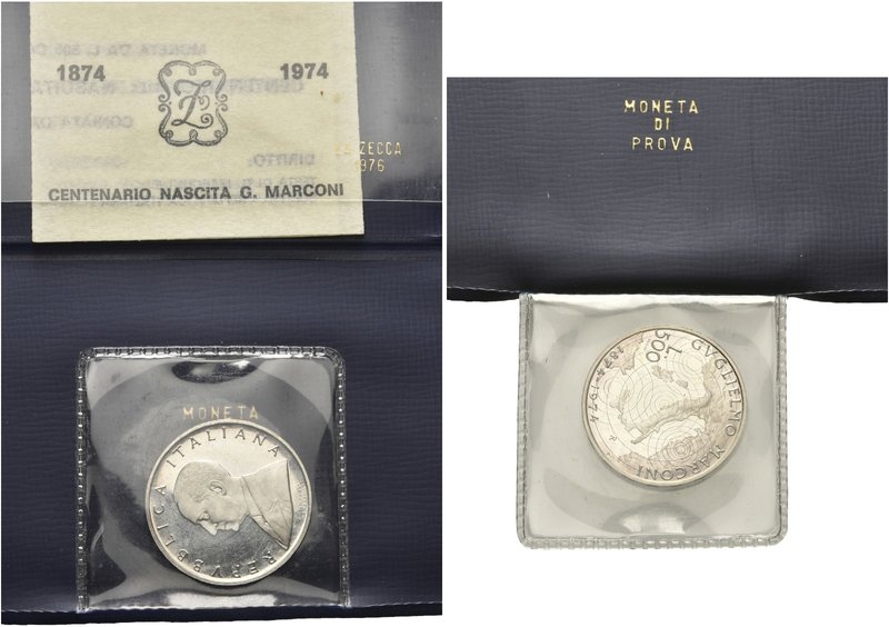 ROMA
Repubblica Italiana, dal 1946.
500 Lire 1974 Prova in astuccio con certif...
