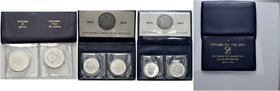ROMA
Repubblica Italiana, dal 1946.
n. 2 Coppie Prova Marconi: 100 Lire 1974 Guglielmo Marconi in argento e acmonital entrambe “Prova” assieme a due...