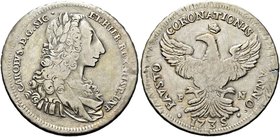 SICILIA
Carlo di Borbone, 1734-1759.
12 Tarì 1735 dell’Incoronazione, zecca di Palermo.
Ag gr. 26,62
Dr. CAROLVS D G SIC - ET HIER REX HISP INF. B...