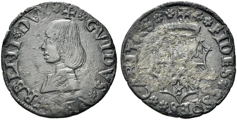 URBINO
Guidobaldo I da Montefeltro, 1482-1508.
Quattrino, testa piccola.
Æ gr...