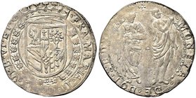 URBINO
Francesco II Maria della Rovere, 1574-1624.
Da 2 Sedicine o 32 Quattrini.
Ag gr. 2,47
Dr. FRA MARIA II VRB VI ET G. Stemma semiovale corona...