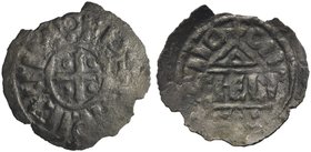 VENEZIA
Enrico III di Franconia detto Il Nero o il Pio, 1039-1056.
Denaro scodellato.
Mi gr. 0,53
Dr. ENRICVS IMPER’ Croce con punti in ogni angol...