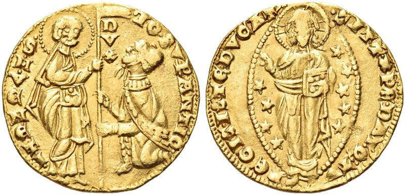 VENEZIA
Giovanni Soranzo Doge LI, 1312-1328.
Ducato.
Au gr. 3,53
Dr. IO SVRA...