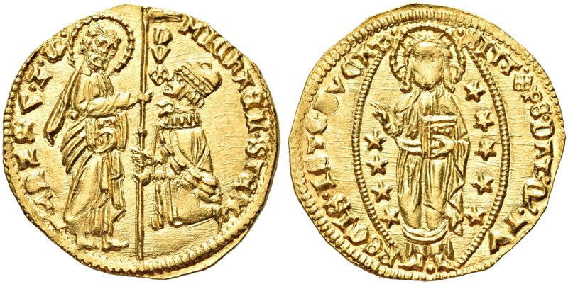 VENEZIA
Michele Steno Doge LXIII, 1400-1413.
Ducato.
Au gr. 3,52
Dr. MIChAEL...