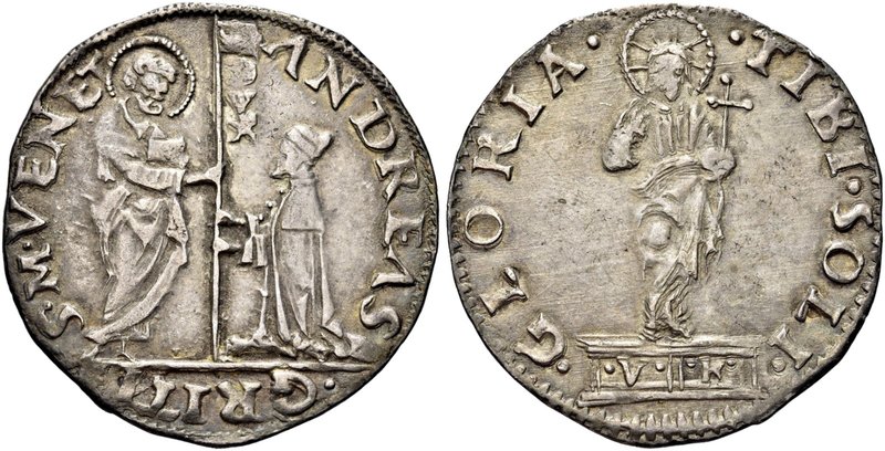 VENEZIA
Andrea Gritti Doge LXXVII, 1523-1532.
Lira o Mocenigo.
Ag gr. 6,45
D...