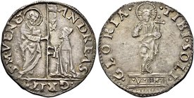VENEZIA
Andrea Gritti Doge LXXVII, 1523-1532.
Lira o Mocenigo.
Ag gr. 6,45
Dr. ANDREAS - GRITI - S M VENET. San Marco consegna il vessillo al doge...