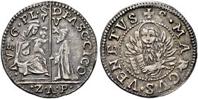 VENEZIA
Pasquale Cicogna Doge LXXXVIII, 1585-1595.
Da 6 Soldi (Massaro Zuan Arsenio Priuli, entra il 31.III.1593).
Ag gr. 1,55
Dr. PASC CICON - AV...