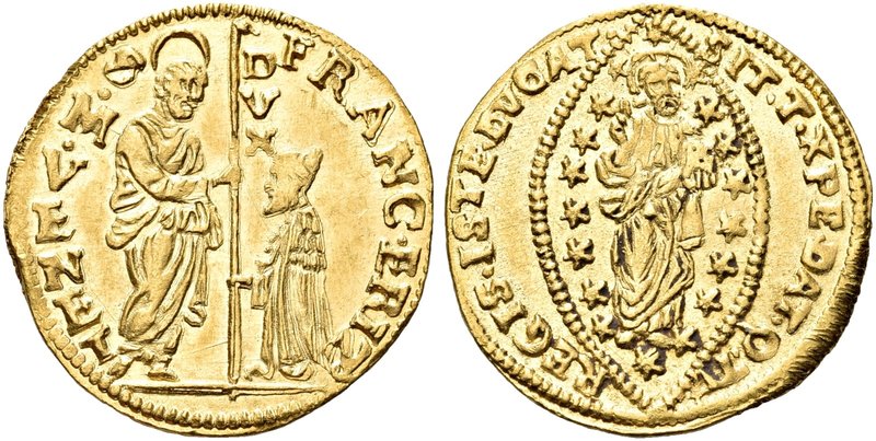 VENEZIA
Francesco Erizzo doge XCVIII, 1631-1646.
Zecchino.
Au gr. 3,48
Dr. F...