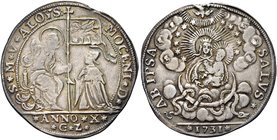 VENEZIA
Alvise III Mocenigo Doge CXII, 1722-1732.
Osella anno X, 1731.
Ag gr. 9,68
Dr. ALOYS - MOCENI D - S M V. San Marco, seduto in trono verso ...
