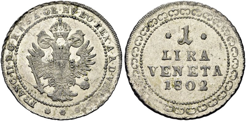 VENEZIA
Provincia Veneta. Francesco II, 1797-1805.
Lira Veneta 1802.
Mi gr. 7...
