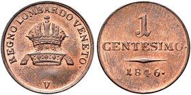 VENEZIA
Ferdinando I, Imperatore d'Austria e re del Lombardo-Veneto, 1835-1848. 
Centesimo 1846.
Æ
Dr. Corona imperiale.
Rv. Valore e data.
Pag....
