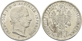 Venezia
Francesco Giuseppe I d’Asburgo Lorena, 1848-1866.
1/4 di Fiorino 1863, V.
Ag
Dr. Testa laureata a d.
Rv. Aquila bicipite coronata ad ali ...