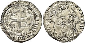 VERONA
Gian Galeazzo Visconti, Signore poi Duca di Milano, 1387-1402.
Pegione o Grosso da un Soldo e mezzo.
Ag gr. 2,60
Dr. COMES VIRTVTVM D MEDIO...
