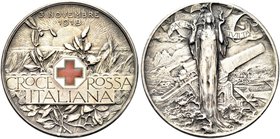 REGNO D’ITALIA
Vittorio Emanuele III, 1900-1943.
Medaglia-Moneta emessa a favore della Croce Rossa italiana - 3 Novembre 1918 2 Lire.
Ag gr. 11,48 ...