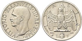 REGNO D’ITALIA
Vittorio Emanuele III, 1900-1943.
Lira 1936 PROVA a. XIV Roma, Impero.
Ni
Dr. Testa scoperta del sovrano, rivolta a s. 
Rv. Aquila...