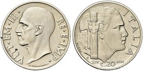 REGNO D’ITALIA
Vittorio Emanuele III, 1900-1943.
20 Centesimi 1936 PROVA a. XIV Roma, Impero.
Ni
Dr. ITALIA Testa del sovrano a s circolarmente PR...