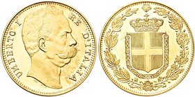 ROMA
Umberto II, 1904-1983.
Medaglia 1946 opus sconosciuto.
Au gr. 17,39
Dr. Testa nuda a d.
Rv. Stemma coronato circondato dal Collare dell’Annu...