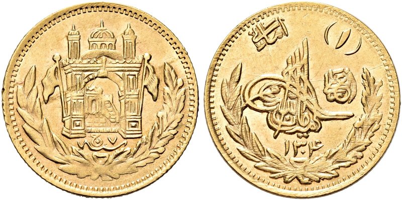 AFGHANISTAN
Amanullah Khan, 1919-1929.
Amani 1304 SH = 1926.
Au gr. 5,97
Dr....