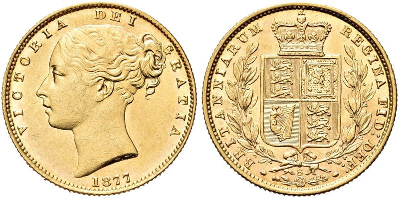 AUSTRALIA
Regina Vittoria, 1837-1901.
Sterlina 1877 S, zecca di Sydney.
Au gr...