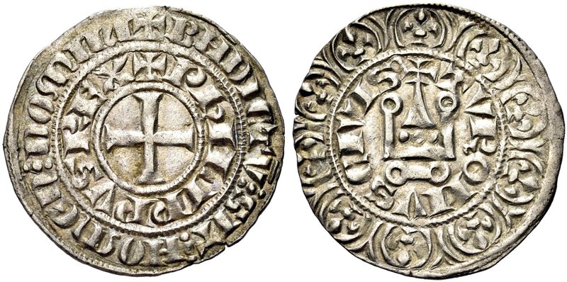 FRANCIA
Filippo IV Il Bello, 1285-1314.
Maille Tierce à lo rond.
gr. 1,36
Dr...