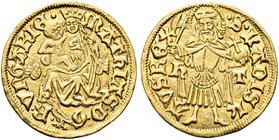 UNGHERIA
Mattia Corvino, 1458-1490.
Ducato 1470-1490, zecca di Nagyszebeu.
gr. 3,54 mm
Dr. MAThIAS D G (corvo) R VNGARIE. Madonna in trono.
Rv. S...
