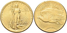 USA
Federazione.
20 Dollari 1911 S, Saint Gaudens Double Eagle with motto, zecca di San Francisco.
Au gr. 33,33
Dr. Libertà stante e frontale regg...