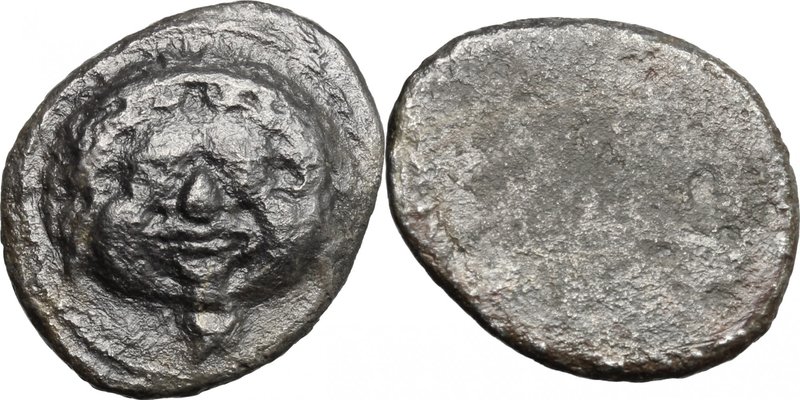 Greek Italy. Etruria, Populonia. AR Didrachm of 10 Units, c. 425-400 BC. D/ Head...