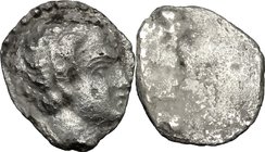 Greek Italy. Etruria, Populonia. AR Diobol (?), 3rd century BC. D/ Young male head right. R/ Blank. Cf. Vecchi EC I, 125 (only one specimen recorded);...