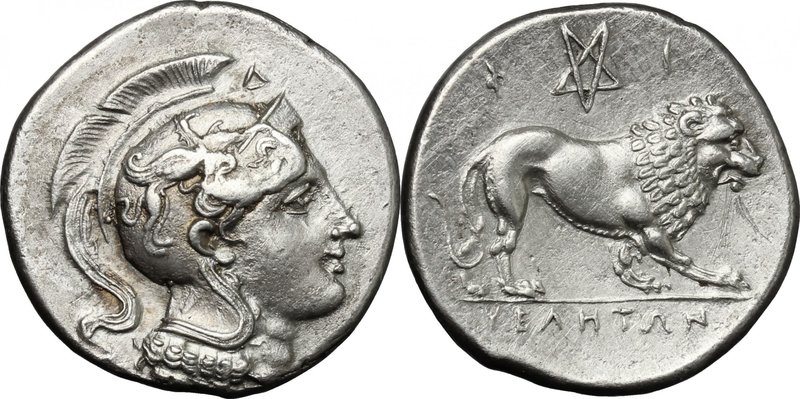 Greek Italy. Northern Lucania, Velia. AR Didrachm, period VII, Philistion Group,...