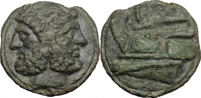 Semilibral series. AE Cast As, c. 217-215 BC. D/ Laureate head of Janus. R/ Prow...
