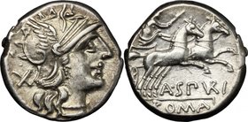 A. Spurilius. AR Denarius, 139 BC. D/ Helmeted head of Roma right; behind, X. R/ Luna in biga right; below, A·SPVRI; in exergue, ROMA. Cr. 230/1. B. 1...