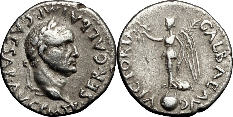 Galba (68-69). AR Quinarius, uncertain mint in Gaul, c. November 68-15 January 6...