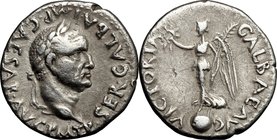 Galba (68-69). AR Quinarius, uncertain mint in Gaul, c. November 68-15 January 69 AD. D/ SER GALBA IMP CAESAR AVG PM TP. Laureate head right. R/ VICTO...