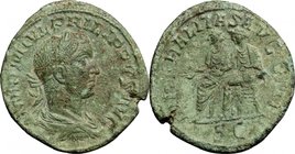 Philip II (246-249). AE Sestertius, Rome mint, 246-249.ì AD. D/ IMP M IVL PHILIPPVS AVG. Laureate, draped and cuirassed bust right. R/ LIBERALITAS AVG...