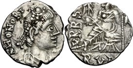 Vandals in North Africa. Gaiseric (428-477) to Huneric (447-484). AR Siliqua in the name of Honorius. Pseudo-Ravenna mint in Carthage, 470s-early 480s...