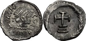 Lombardic Italy. The Interregnum (574/5-584/5), Faroald I (?). AR Quarter Siliqua imitating Tiberius II Constantine (578-582) or Maurice Tiberius (582...