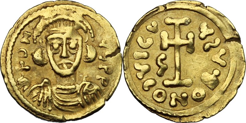The Lombards at Beneventum. Gregory (732-739). AV Tremissis in the name of Justi...