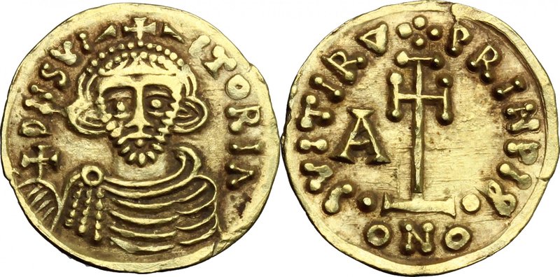 The Lombards at Beneventum. Arichis II, as Princeps (774-787). AV Tremissis. D/ ...