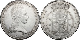 Firenze. Ferdinando III di Lorena (I periodo 1790-1801). Francescone 1795. D/ Testa a destra, nuda, con lunghi capelli fluenti. Sotto, in monogramma L...