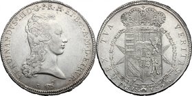 Firenze. Ferdinando III di Lorena (I periodo 1790-1801). Francescone 1798. D/ Testa a destra, nuda, con lunghi capelli fluenti. Sotto, in monogramma L...