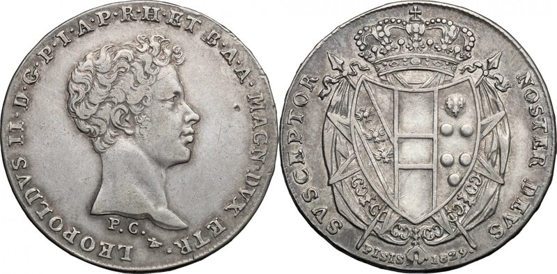 Firenze. Leopoldo II di Lorena (1824-1859). Mezzo francescone 1829. D/ Testa nud...