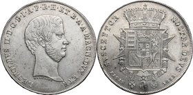 Firenze. Leopoldo II di Lorena (1824-1859). Francescone 1858. D/ Testa nuda a destra, grossa e adulta. Sotto l'incollatura, in caratteri minutissimi N...