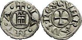 Genova. Repubblica (1139-1339). Medaglia o mezzo denaro. D/ Castello. R/ Croce patente. CNI 78. MIR 19. AG. g. 0.41 mm. 11.60 SPL+.