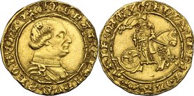 Milano. Francesco I Sforza (1447-1466). Ducato. D/ Busto corazzato a destra. R/ Il Duca in armatura su cavallo galoppante a destra; sulla corazza e su...