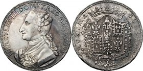 Modena. Ercole III d'Este (1780-1796). Da 3 scudi 1782. D/ Busto a sinistra col collare del Toson d'oro ed altre decorazioni. R/ Stemma estense corona...